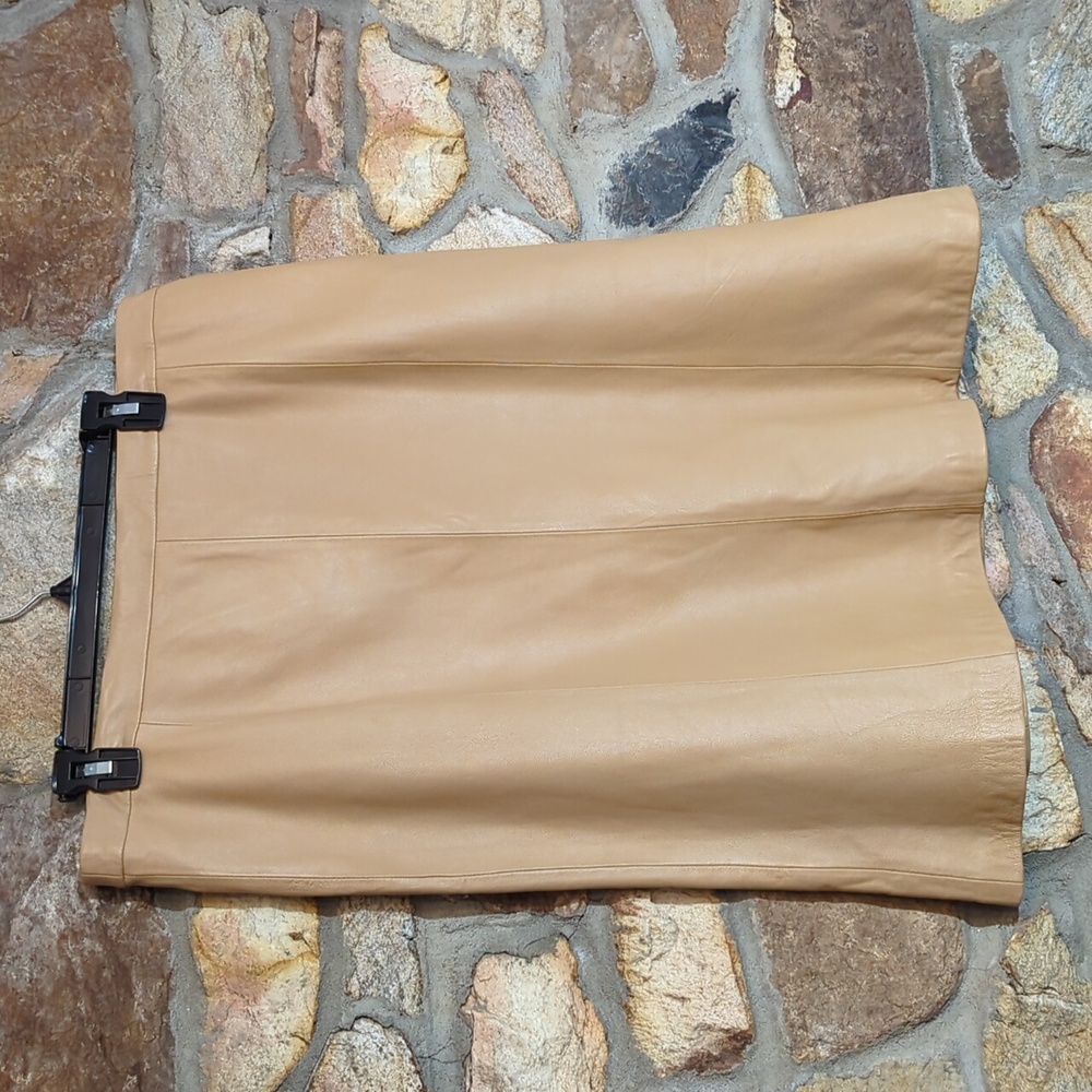 Kasper Classic Tan Leather Skirt
